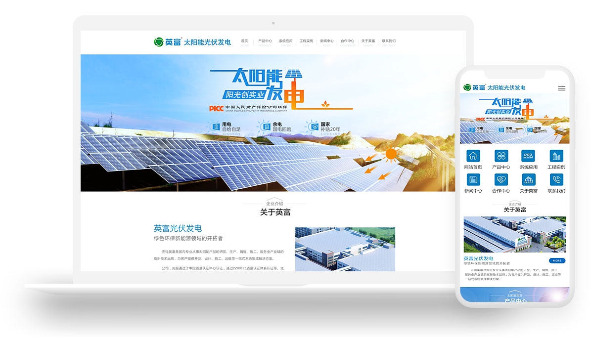 品牌网站设计案例-英富太阳能(图1)